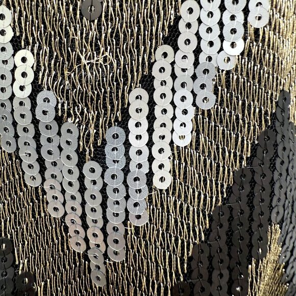 ASTR Sequin Top Medium Camisole Gold Black Silver Sleeveless Cami Zigzag Tank - Picture 10 of 10